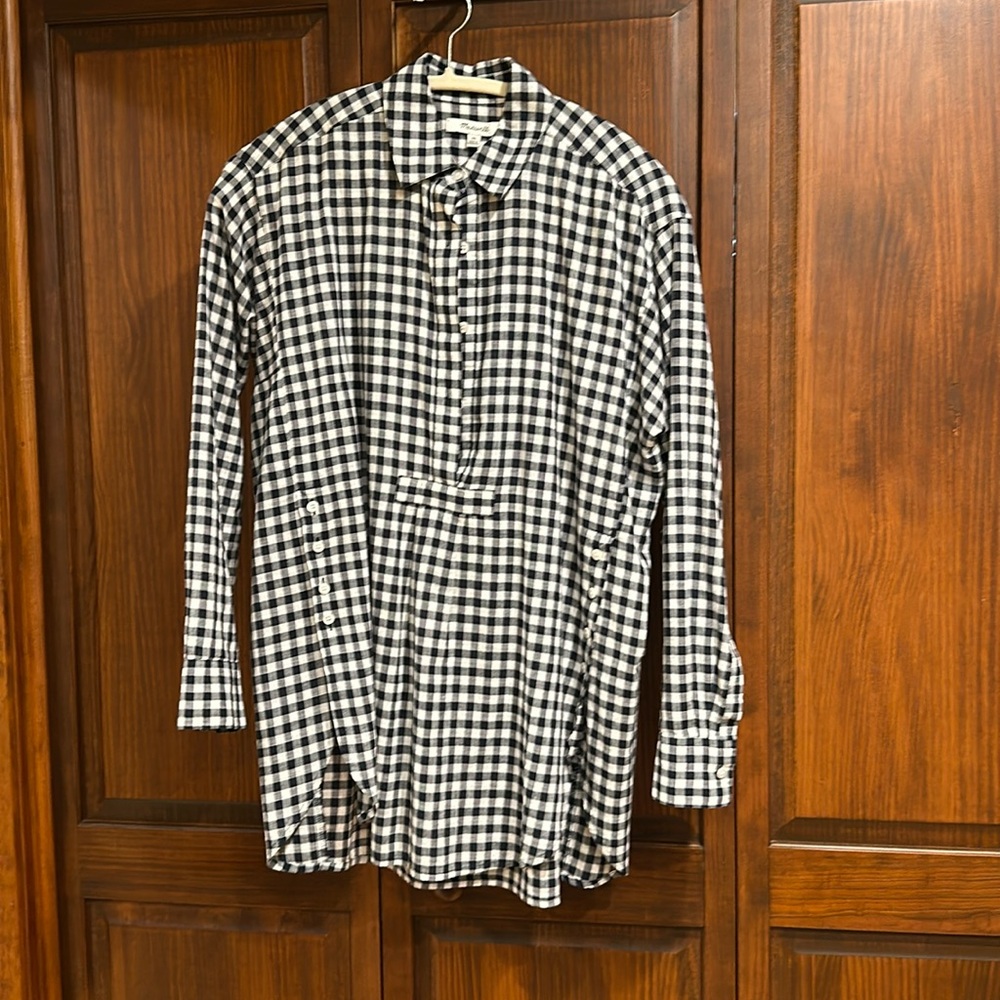 Madewell Tunic black and white check, extra small